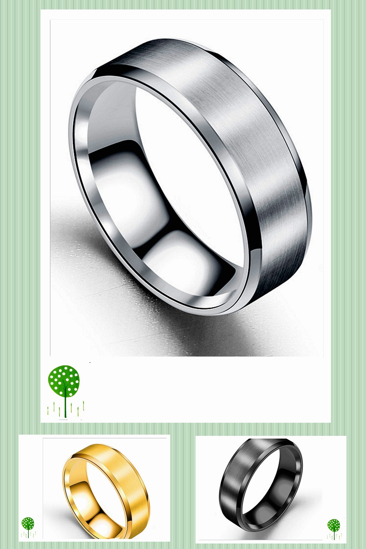 Wholesale Fashion Frosted Titanium Steel Brushed Ring Nihaojewelry display picture 2