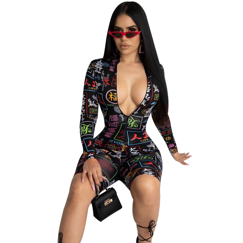 zipper self-cultivation jumpsuit Nihaostyles wholesale clothing vendor NSTYF72931