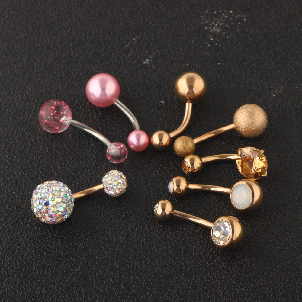New Arrival 8PCs Bear Navel Ring Set Stainless Steel Body Piercing Jewelry detail image 7