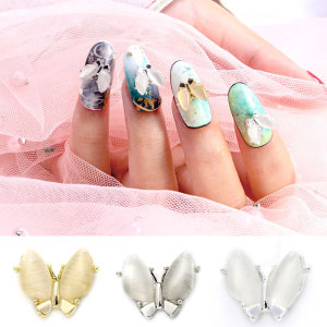 Three dimensional Amber Stone butterfly manicure diamond super flash DIY Nail diamond alloy nail jewelry