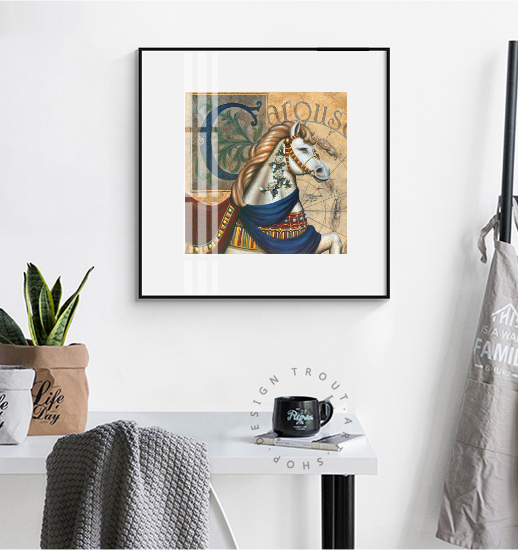 Northern Europe Simplicity fashion Decorative painting bedroom Entrance Corridor Porcelain murals modern sofa Background wall Fine horse Hanging picture