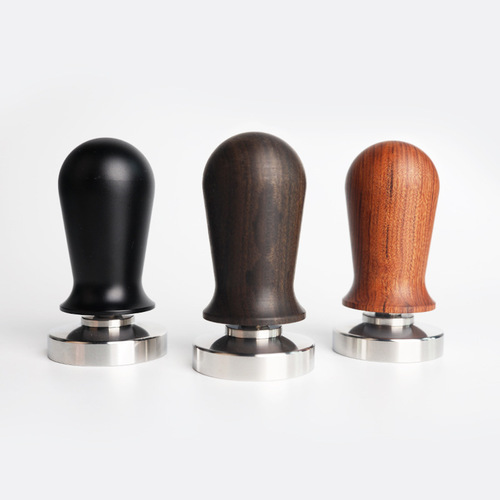 New espresso coffee powder press stainless steel solid press hammer 51/53/58mm push-type elastic powder cloth