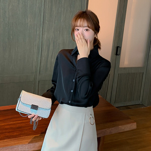 衬衫女新款2020年春季长袖上衣韩版流行女装时尚百搭衬衣潮打底衫