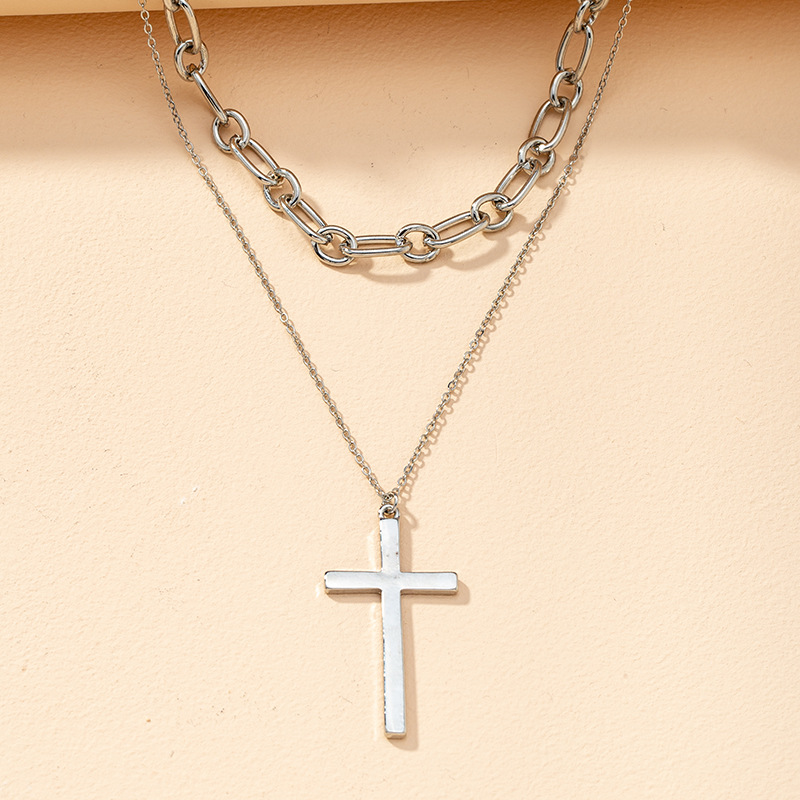 Double Cross Necklace display picture 4