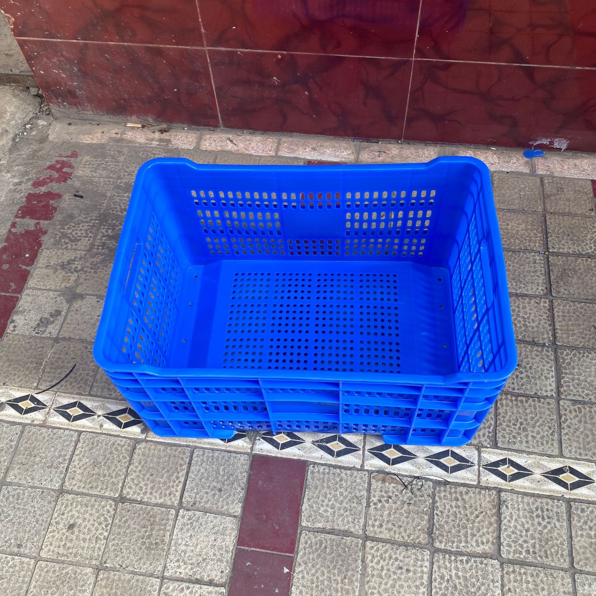 610*415*300周转塑料筐 大号长方形周转胶筐 物流水果筐 PE塑料框