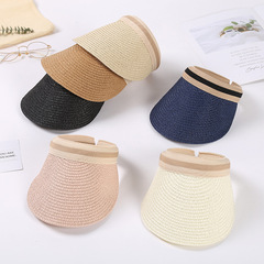 New style sun hat striped simple children's hat summer open-top hat sunshade cute baby no-brim grass hat dropshipping one piece