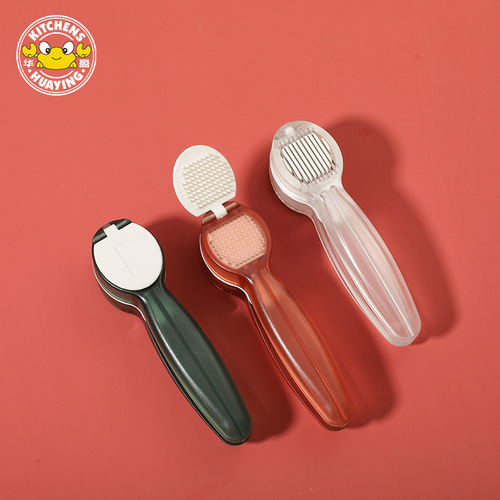 Huaying's new multi-functional two-in-one garlic press household garlic pounder creative garlic pressing and slicing gadget