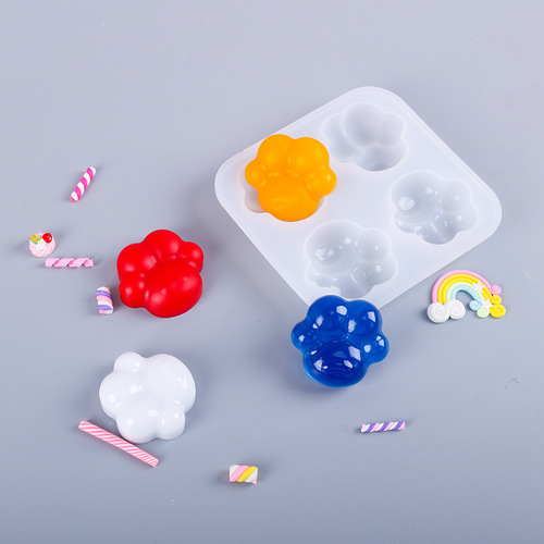 Proud diy glue mold models 3 cute cat paw frosted mirror integrated silicone molds