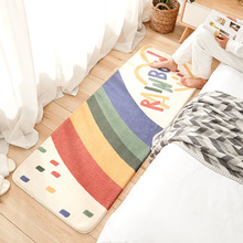 新款羊羔绒卧室床边地毯 家用简约客厅房间脚垫长条榻榻米地垫
