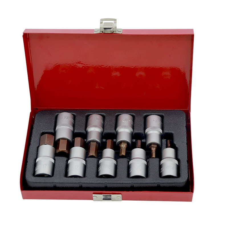 Железный ящик из 9 частей H-образная втулка для отвертки с шестигранной головкой, нажимная втулка H4,5,6,7,8,10,12,14,17