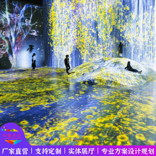 ar全息沉浸式互动花海 互动投影墙面地面流花瀑布光影艺术展设备-阿里巴巴