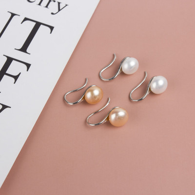 Simplicity Wild section Pearl Earrings 8-9mm Freshwater pearls ear hook wholesale High-heeled shoes Earrings wholesale