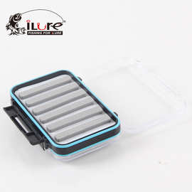爱路亚飞蝇盒 透明飞钓盒 防水双面开 收纳配件盒 亚马逊款