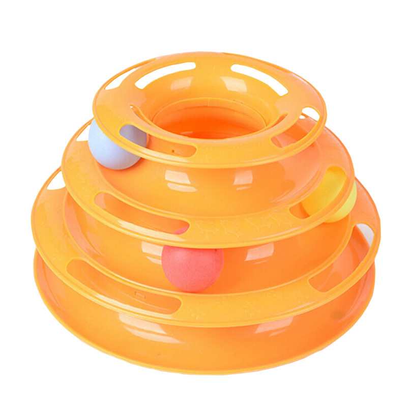 애완 동물 용품 고양이 장난감 3 층 턴테이블 인터랙티브 고양이 놀이 플레이트 고양이 장난감 세트 도매