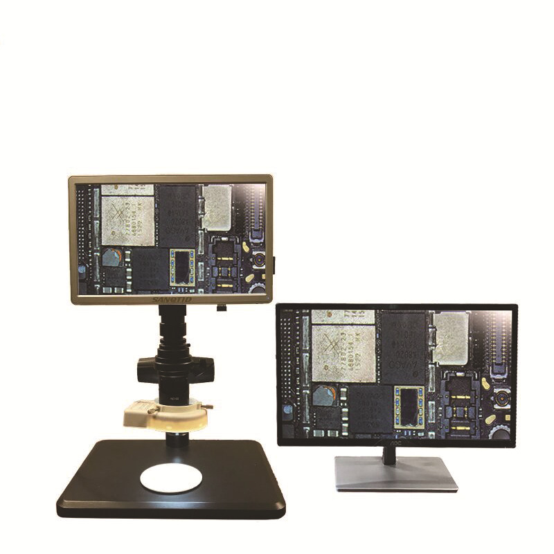 11.6英寸集成显示屏HDMI摄像头测量显微镜18X-220X放大镜电话维修