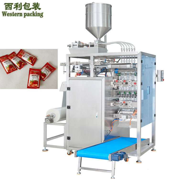 高速多列番茄酱包装机 定量液体膏体包装机自动立式包装机厂家