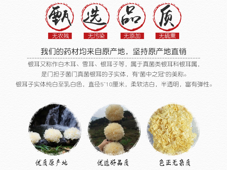 Dried Tremella Fungus Yin Er 500g Silver Ear Mushroom Pieces Natural Sun Dried for Cooking and Dessert Soup key features