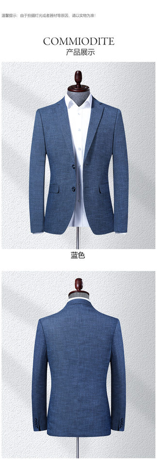 Áo vest nam dáng ôm cổ vest một hàng hai nút phong cách Hàn Quốc — Màu xanh lam chi tiết 8