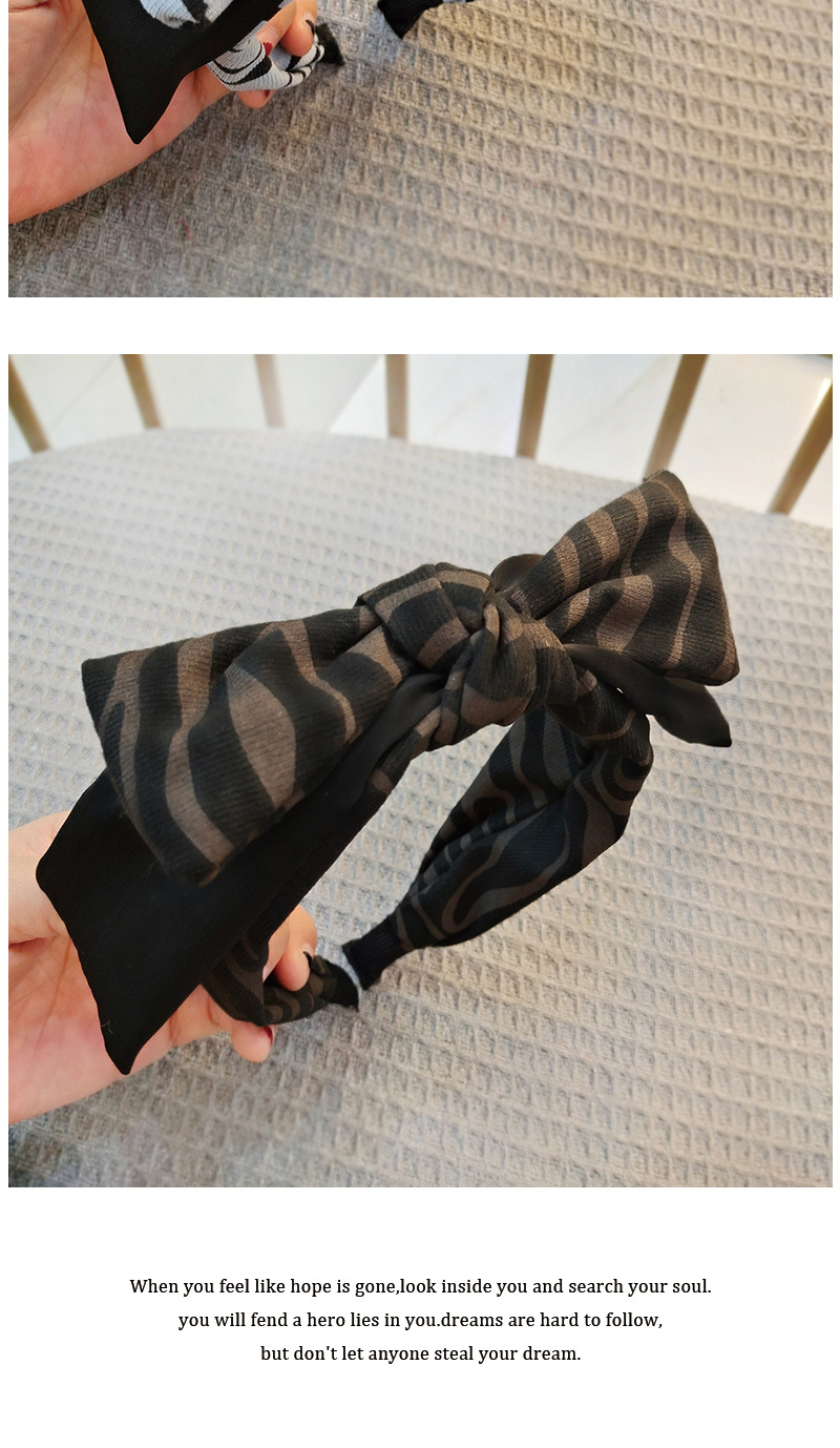 Bowknot Mit Breitem Rand Und Stirnband Mit Leopardenmuster display picture 6