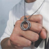 Tide, pendant stainless steel hip-hop style, ring, necklace, sweater for beloved, Korean style, simple and elegant design, internet celebrity