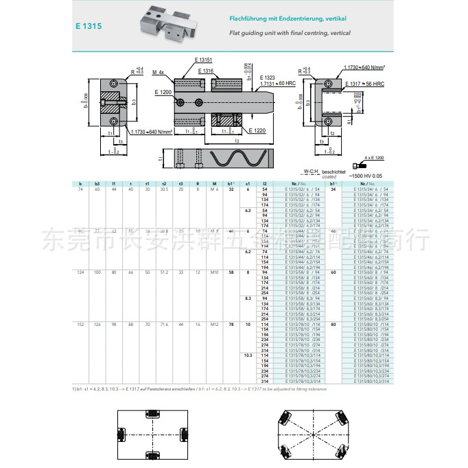 meusburger模斯堡E1315和E 1315模丝堡标准 模具定位块 锁模扣