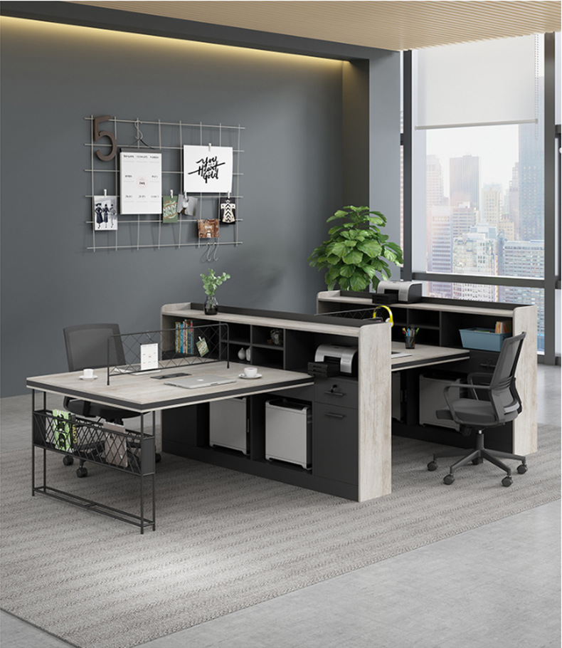 工业风办公桌子椅组合2_4_6人位简约现代办公室职员工位办公