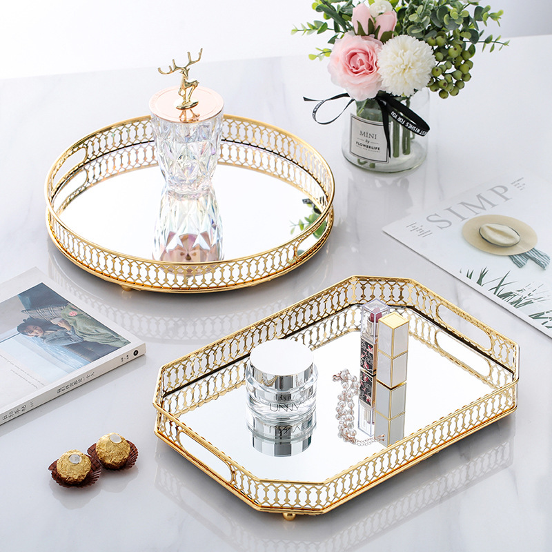 European-style metal mirror dressing tab...