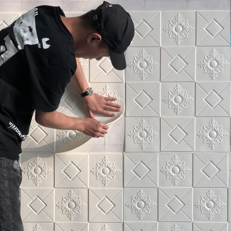 墙纸自粘卧室温馨3d立体墙贴壁纸背景墙面泡沫砖装饰防水防潮贴纸|ms