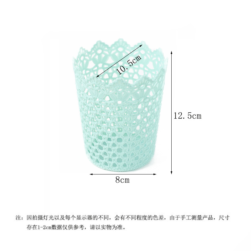 创意时尚镂空收纳桶办公桌笔筒桌面杂物纸篓迷你书桌收纳筐详情7