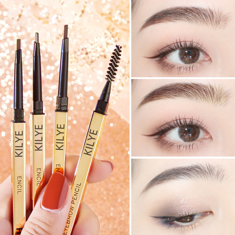 小金條雙頭眉筆超細三角頭極細防水汗持久不脫色不暈染自然霧眉