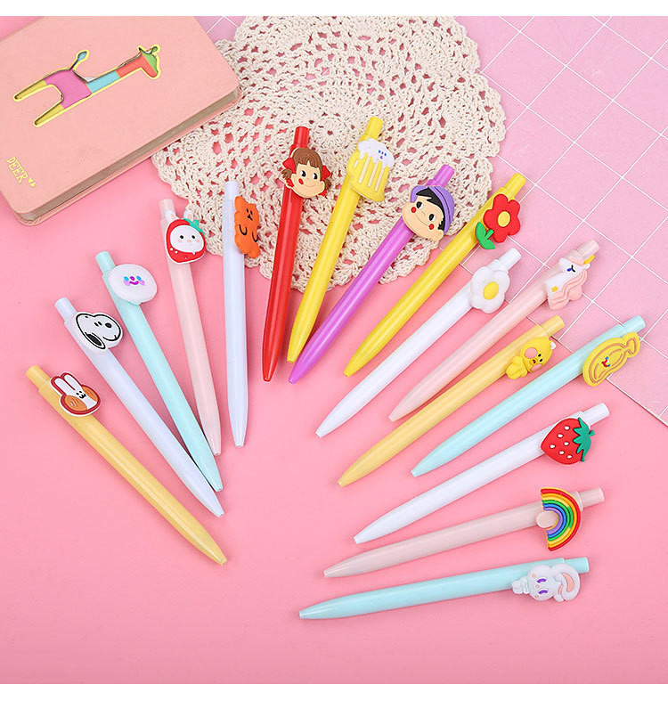 Cute Cartoon Rainbow Rabbit Patch Student Stationery Press Pen display picture 1