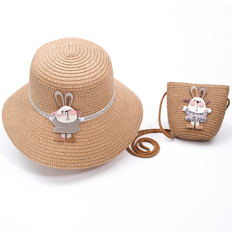 New Straw Hat Shoulder Bag Set Nihaojewelry Wholesale Small Fresh Children Cute Hat Bag Summer Girl Travel Match display picture 13