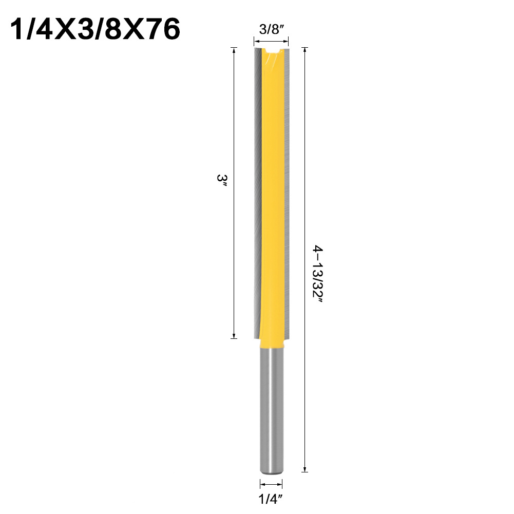 Cuchillo recto extendido con vástago de 1/4 de pulgada, cuchillo recto de doble filo, cuchillo de recorte extendido, cuchilla para máquina de recorte, cuchillo para trabajar la madera.