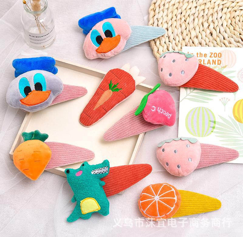 可愛水果恐龍大發夾少女洗臉用頭發夾子頭飾網紅劉海發卡頂夾邊夾