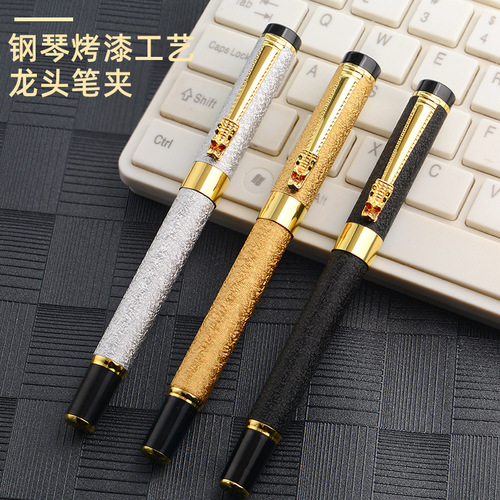 Hill black metal pen business gift pen custom logo primary school students calligraphy practice pen