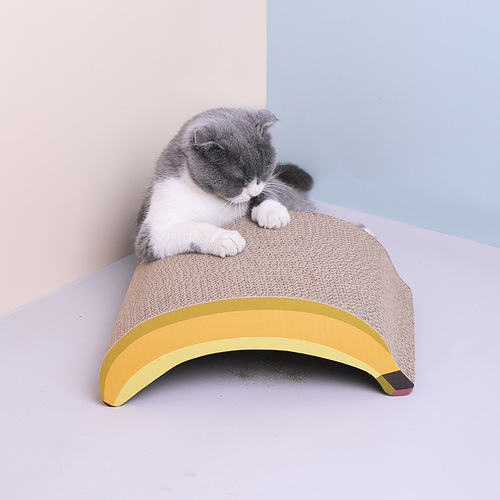 New Corrugated Cat Scratching Board Meow Fairy Banana Corrugated Cat Claw Grinding Board Cat Claw Training Cat Playing Sofa