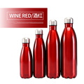 中国红304不锈钢双层真空可乐瓶保温杯户外运动水瓶礼品杯子厂家