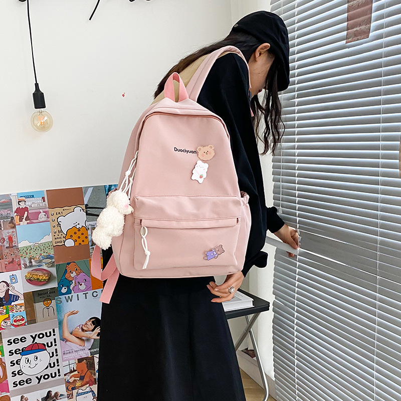 Simple Students Cute School Bag Vintage Soft Backpack display picture 82