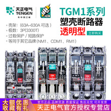 天正 TGM1透明塑料外壳断路器3300T工地3P三相电临时配电柜开关