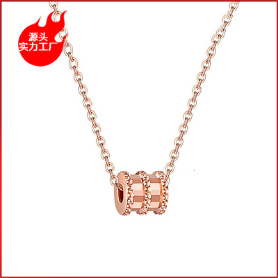 新品小红书网红同款项链 时尚精工CNC刻面18K金小蛮腰项坠锁骨链