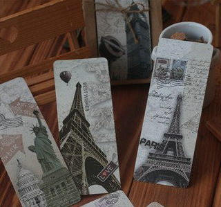 5203 Retro Eiffel Tower Bookmark Customization Creative Paper Bookmark British Style Bookmark Wholesale