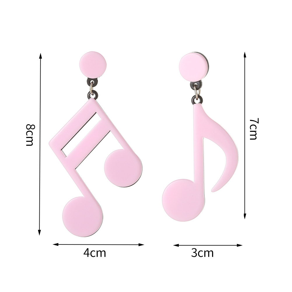 53924 Koreanische Süße Schwarz-weiß-ohrringe Noten Persönlichkeit Übertrieben Ohrringe Hersteller Großhandel Koreanische Mode display picture 1