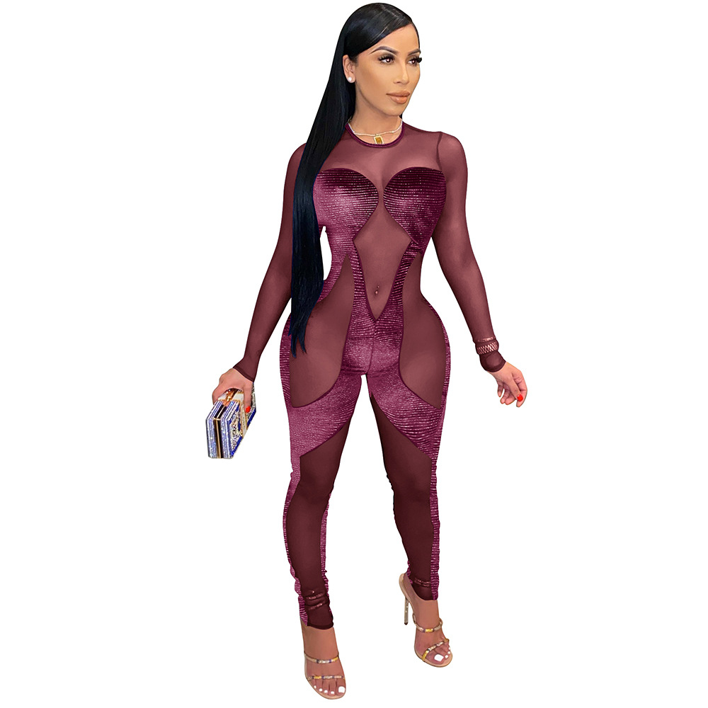 Sexy Hollow Mesh Jumpsuit NSCQ65925