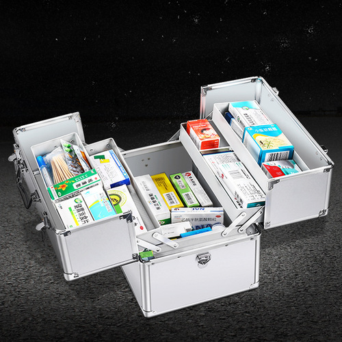 【Factory Direct Sale】Large Double-Open Medicine Box with Large Capacity Multi-Layer Family Medicine Chest Wholesale One Piece Shipping
