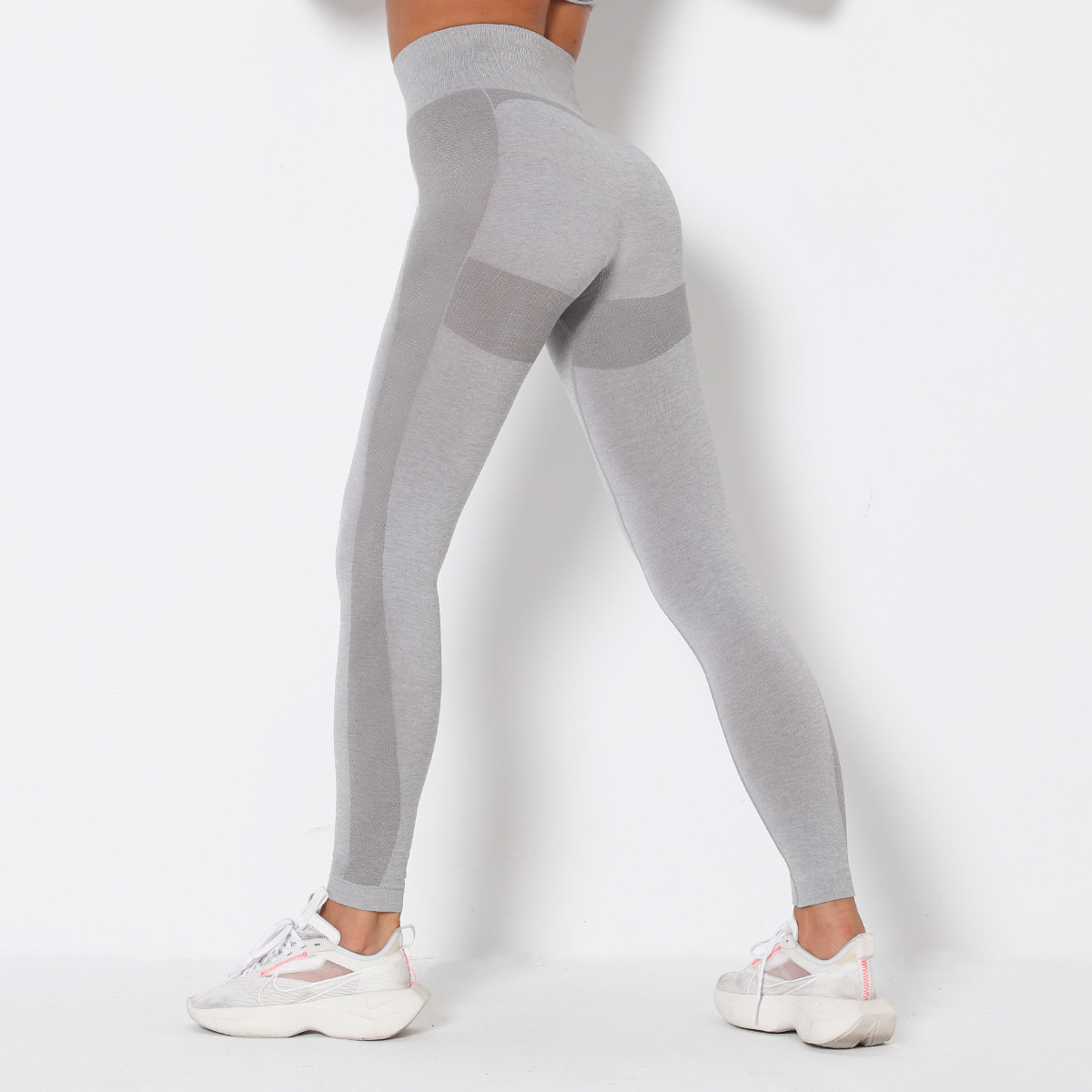 pantalones de yoga recortados de secado rápido ajustados de cintura alta NSNS11020