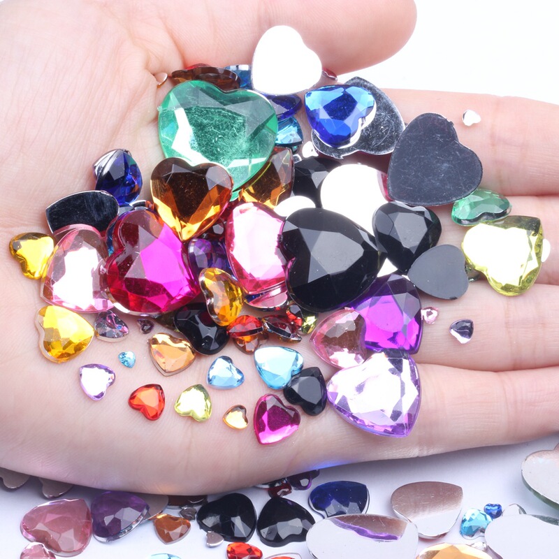 Nail Art Accessories New Acrylic Rhinestones Flat-Bottomed Heart-Shaped Nail Rhinestones Hair Clips Handmade DIY Small Accessories Wholesale Nail Art Accessories New Acrylic Rhinestones Flat-Bottomed Heart-Shaped Nail Rhinestones Hair Clips Handmade DIY Small Accessories Wholesale