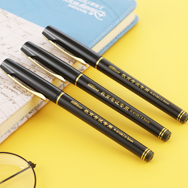 R-8108 recta pluma de agua líquida 0,5mm bala Oficina firma pluma de gel pluma para el examen de papelería del estudiante