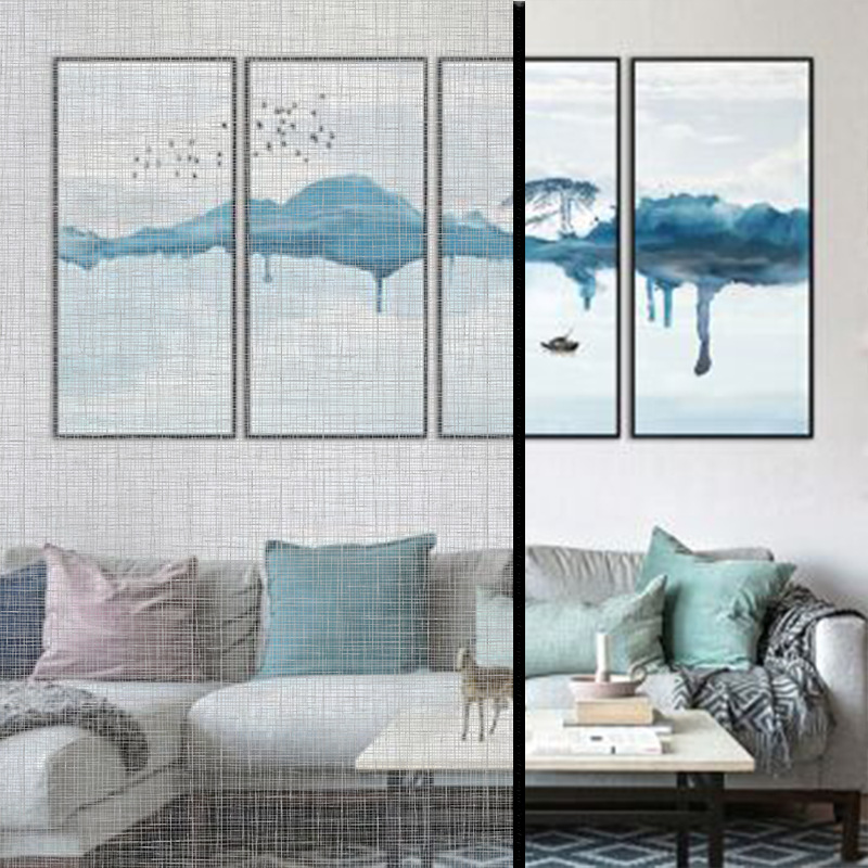 灰纱布纹玻璃贴膜现代家居膜商场橱窗玻璃贴纸窗户布纹装饰膜