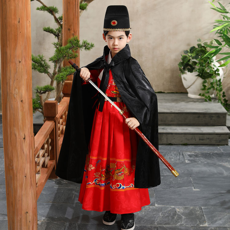 children Hanfu Ming Guard Fish clothing Boy ancient costume Imperial bodyguard Knight suit The Four perform