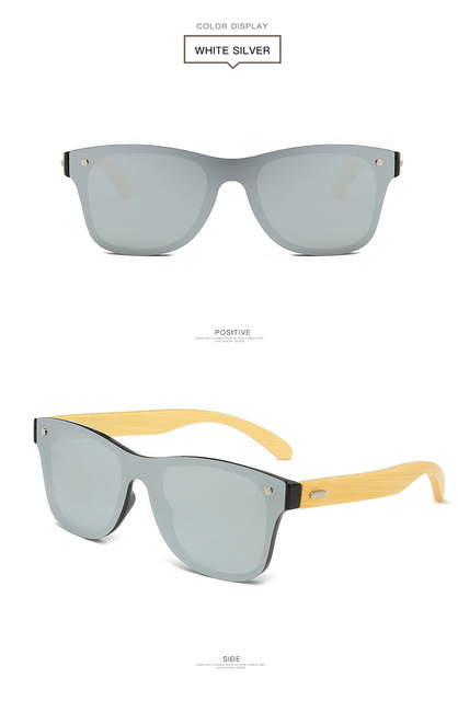 Square Mirror Bamboo Sunglasses 18